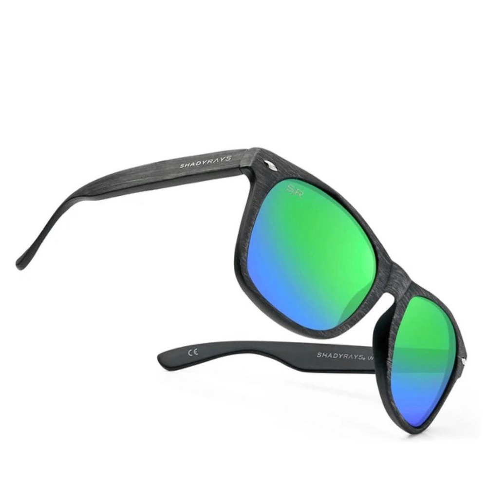 Shady Rays Classic Timber Black Emerald Polarized Square Sunglasses CL-31
